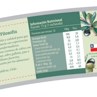 QUESO FUNDIDO CABRA Queso Crema Cabra Aceituna 150 x16 UN