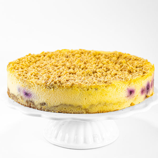 Cheesecake streusel con frambuesas