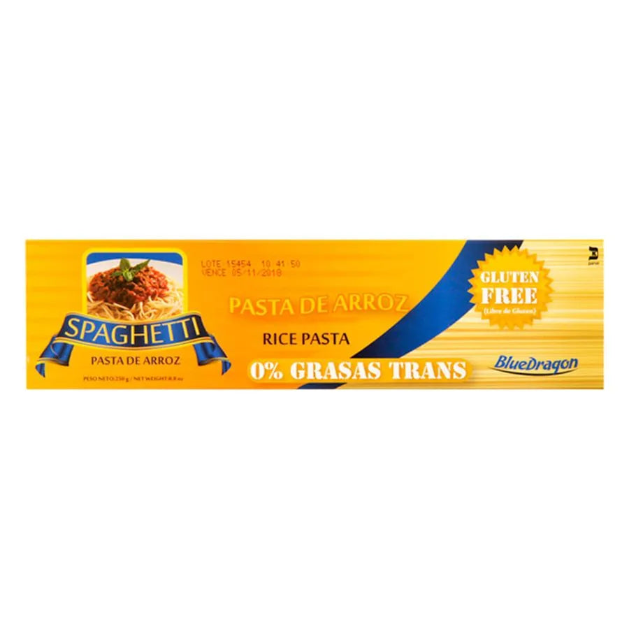 BlueDragon Pasta de arroz spaghetti integral x 24 Un
