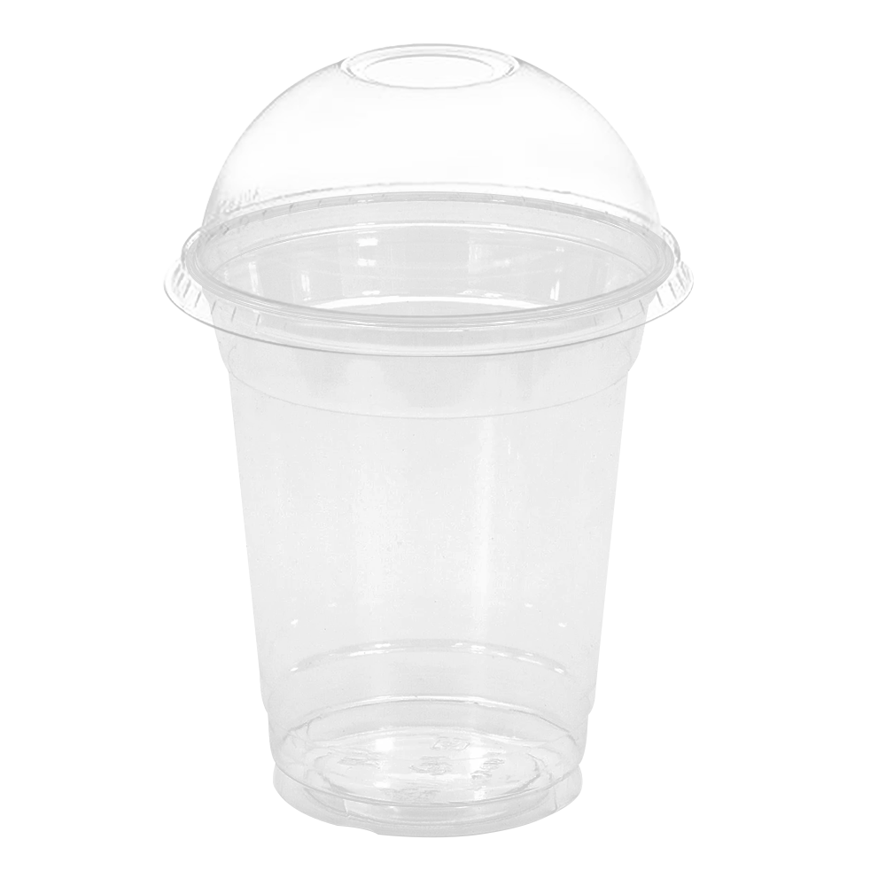 VASO PET 16 OZ C/TAPA DOMO PERFORACION CRUZ. PACK 1000 UDS